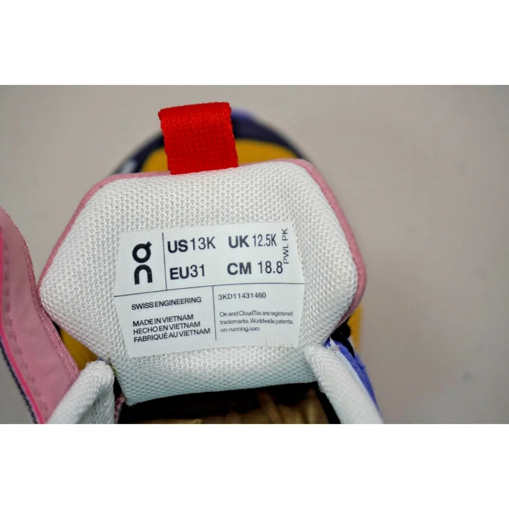 On Running Kids Cloud Play Sneakers Colorful Strap Closure Size 13 Kids / - Picture 8 of 11